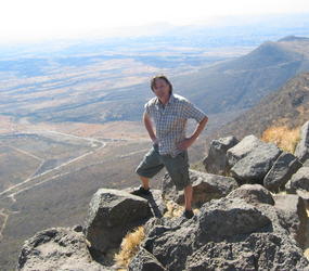 On a hike with friends near San Bernardino Tlaxcalancingo, Mexico, February 2008