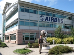 Etienne in front of the A380 design office building; photograph by Hinke Osinga