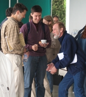 Jonathan Rubin (Pittsburgh), Igor Belykh (Georgia State), and Vladimir Belykh (Nizhny Novgorod) during the coffee break.