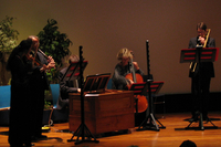 The international music ensemble Barocco Locco performs during the opening ceremony; photograph by Gabor Orosz