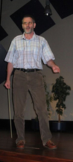 Jaques Laskar discusses the Long Term Evolution of the Terrestrial Planets Spin Axis; photograph by Alexander Vladimirsky