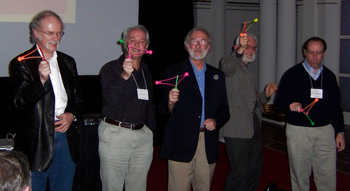 The birthday boys: Mike Field, Ian Stewart, Marty Golubitsky, Phil Holmes and John Guckenheimer.